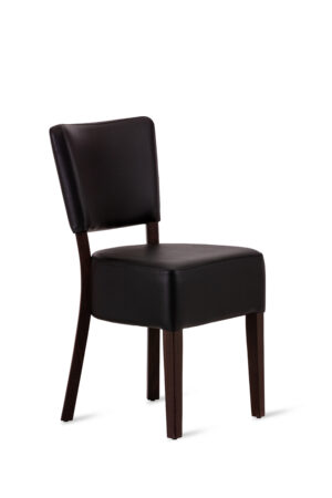 Coupe Chair, Black Faux Leather Upholstery